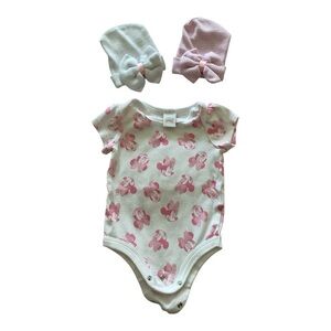 Disney Minnie Mouse Baby Onesie with Bow Hats